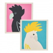Swedish Style Dish Cloths | Cockatoo + Black Cockatoo | 2pc